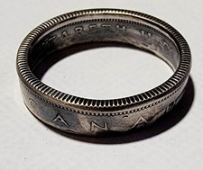 silver canadian quarter coin ring choose size 6-11 year 1964