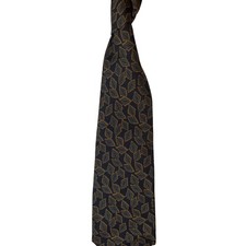 Polo Ralph Lauren Mens Silk Tie Navy Blue Geomet Diamond Pattern Hand Made USA