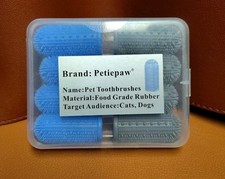 New - Petiepaw Pet fingertip Toothbrushes - 8 - soft rubber for cats  dogs