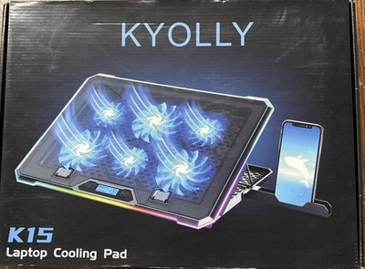 KYOLLY K15 Laptop Cooling Pad with RGB Lighting for Gaming Laptops (X0037RQ09T)