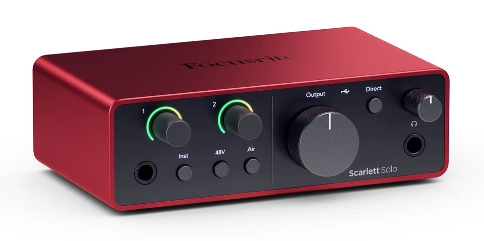 Focusrite Scarlett Solo 4. Gen USB Recording Audio Interface + Mikrofon + Kopfhörer - Bild 2 von 4