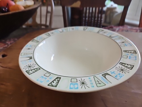 Taylor Smith Taylorstone Cathay MCM Atomic Starburst Serving Bowl 9 1/2" Vintage - Picture 2 of 14