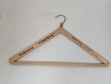 Vtg MCM Mid Century Modern Wooden Clothes Hanger Argentina Tintorerla Pompeya
