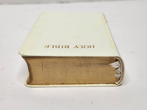 Oxford Text Bible White Moroccoette King James Version Vintage 01025 Pocket - Picture 13 of 19