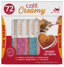 Catit Creamy Lickable Treats, Mega Mix of 72 x 15g Tubes MEGA MIX