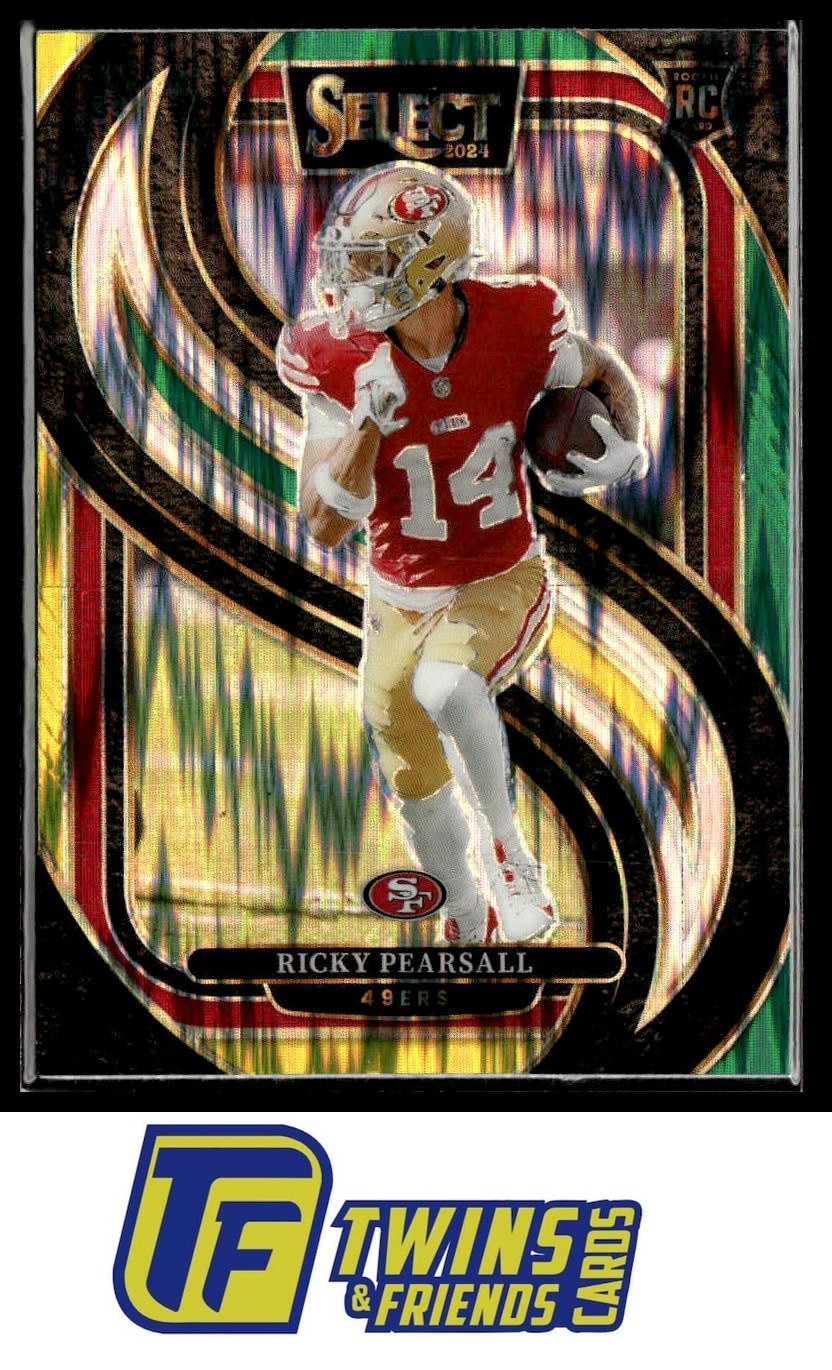 2024 Panini Select #173 Ricky Pearsall Green & Yellow Prizm Shock