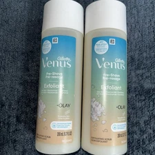 2 Gillette Venus pre shave exfoliant with OLAY 200ml (6.7fl Oz) Sea Salt Smooth