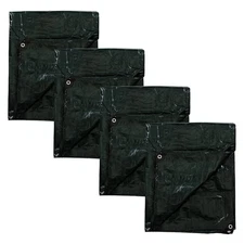 Stansport Medium-Duty Rip-Stop Tarp 10' x 12' - Dark Green - 4 Pack