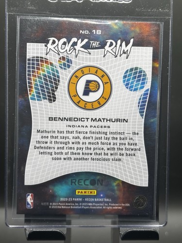 2022-23 Panini Recon - Rock the Rim Bennedict Mathurin #18 (RC) - Picture 2 of 4