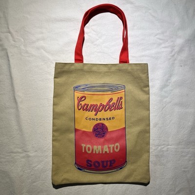 Andy Warhol Canvas Tote Bag Campbells Soup Can Pop Art NWOT