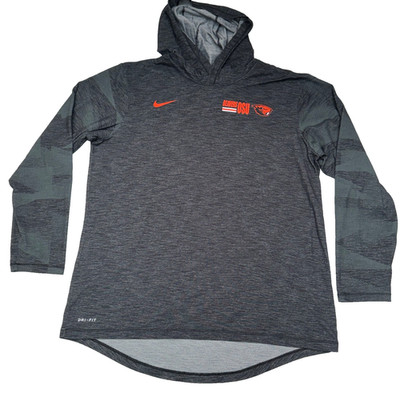 Oregon State Beavers Men's Nike Long Sleeve Hooded T Shirt Size Large Tee DriFit