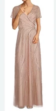 Xscape Blush 12 Blush Sequin Mother o Bride Formal Wedding Party Cruise NEW $379