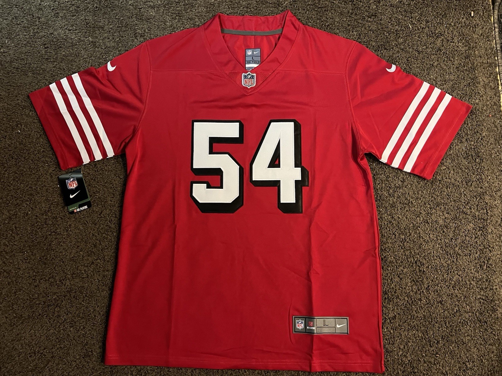 Fred Warner #54 San Francisco 49ers Red On Field Jersey Large Purdy Kittle Bosa