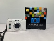 Nikon COOLPIX S30 Waterproof Digital Camera 10.1MP 3x Zoom White w/ Box