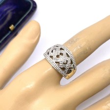 9ct Gold Diamond 0.25ct Ring Size O 9k White Gold Hallmarked Diamond Band Ring