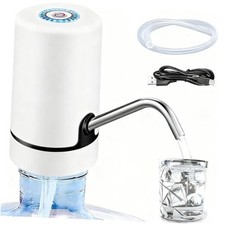 Water Dispenser Pump - 2-6 Gallon USB Rechargeable Portable - Electric White
