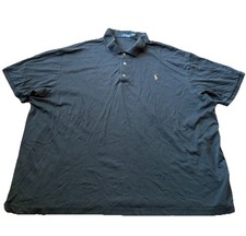 Polo Ralph Lauren Mens Short Sleeve Black Polo Flesh Pony Size 4XB Big  Tall
