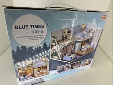 Cute Room - “Blue Times” House with Lights Dollhouse Kit - L-023