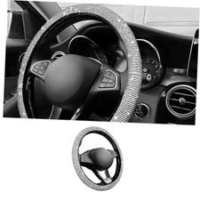 Car Steering Wheel Cover with Sparkly Rhinestones, Bling,Suitable for White