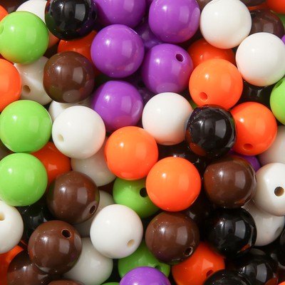 16mm Acrylic Beads 100pcs Halloween Style Color Bead Round Focal Bead DIY Bea...