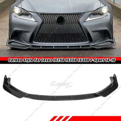 Fits Lexus IS200t IS350 IS250 F-Sport 2014-16 Front Bumper Lip Carbon Fiber Look
