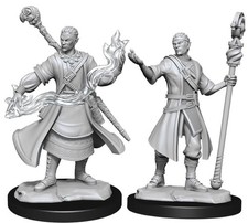D D Nolzur's Marvelous Miniatures: Half-Elf Wizard Male zzzz-s, Blue and White