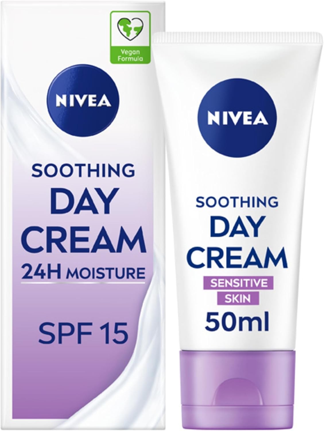 NIVEA Sensitive Day Cream (50 ml), Face Cream and Moisturiser with SPF 15 for S