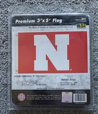 University of Nebraska "N" Flag 3ftx5ft Officially Licensed BSI Products, Inc.