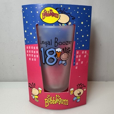 Vintage Kaugummi 18. Geburtstag Geschenk ''Legal Boozer'' - Lager Glas Bierglas NEU