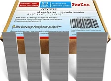 23 Gauge Stainless Steel Pin Nails Set • 4 Sizes • 5/8–1-3/8" • for Pinner Gun