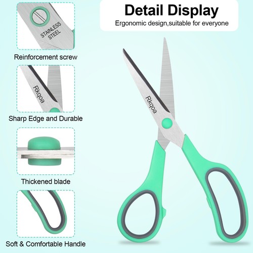 Purple Scissors Set of 6 Bulk, 8" All Purpose Scissors Pack - Heavy Duty Scis... - Picture 3 of 8
