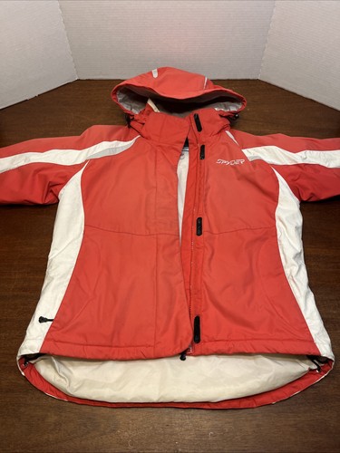 Spyder Axys Ski Jacket Womens Ladies Sz 12 Red & White Winter Coat Full Zip - Picture 2 of 20