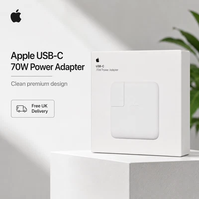 New Genuine Apple USB-C 70W Power Adapter Charger MacBook Air Pro Laptop - UK - Image 1 of 4