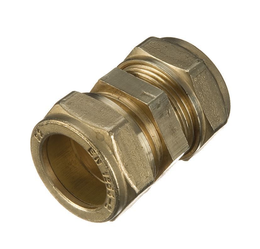 28mm Brass Compression Coupling - Bag of 10 - FREE Next-Day Delivery