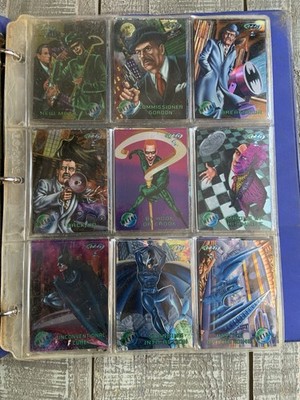 1995 Fleer DC Comics Batman Forever Metal Trading Cards Lot Of 197 Binder More