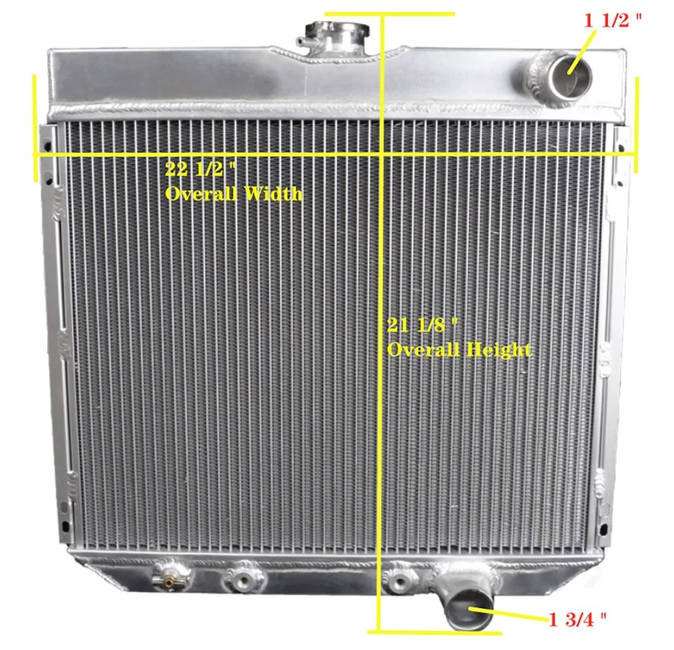 Fit For Ford: 1967-1969 Mustang & 1963-1965 Fairlane (AT) Full Aluminum Radiator - Imagem 2 de 4