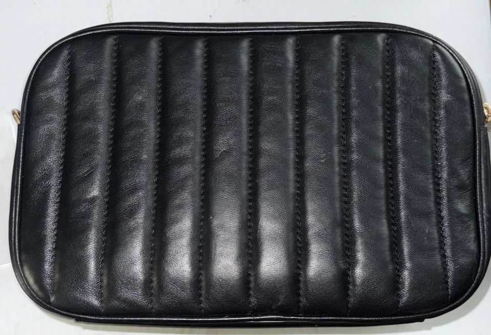 Coach JES C1569 черная эластичная кожа б/у в отличном состоянии пухлая линейная стеганая сумка через плечо ЧИТАЙТЕ - Изображение 2 из 4