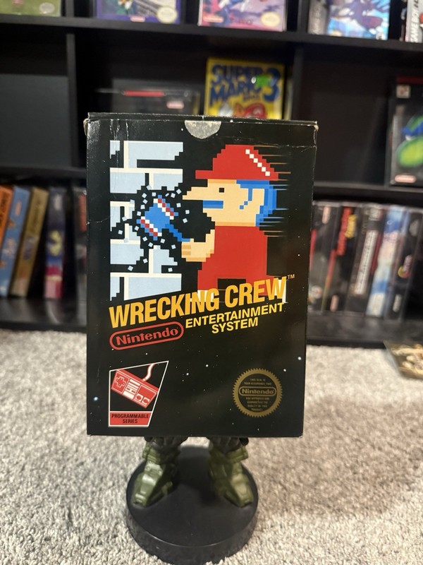 Wrecking Crew Nes Sticker Seal Box W Manual Only Rare
