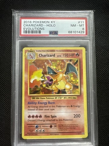 2016 POKEMON XY EVOLUTIONS #11 CHARIZARD-HOLO PSA 8
