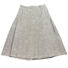 Vintage 80s Pendleton Pleated 100 Virgin Wool Tweed Skirt Womens 12 USA Made