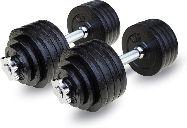 Adjustable Weight Cast Iron Dumbbells Set 105lbs
