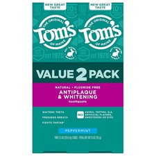 Tom's of Maine Fluoride-Free Antiplaque Whitening Natural Toothpaste, Peppermi
