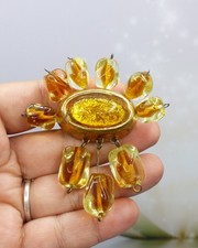 Rare Broche Mithé Espelt Céramique et Verre - Années 1950's