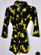 Batman Soft Fleece Bath Robe Boy's Black Size M DC Comics Superhero