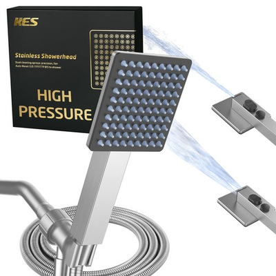 #ad #ad 18 8 Stainless Steel Handheld Shower Head High Pressure Built in Power Wash ... $71.96