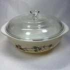 Vintage Pyrex Golden Branch 024 2Qt Bowl Casserole Dish 1959 With Pyrex Lid