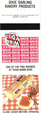 #ad Dixie Darling Bakery Products One of The Fine Brands Vintage Matchbook Cover $9.99