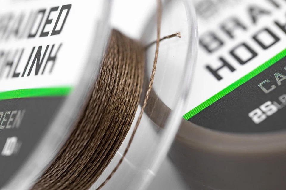 Gancho trenzado Korda Basix camuflaje verde pesca de carpa - todas las cepas de ruptura 10 m Foto 2 de 4