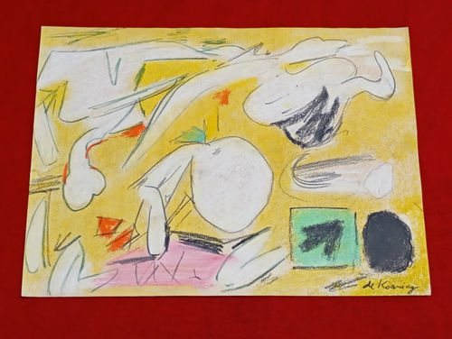 Willem de Kooning Drawing on paper (Handmade) signed and stamped mixed media. - Picture 2 of 6