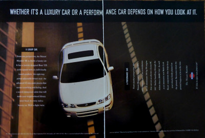 1996 Nissan Maxima Performance Car Sedan Luxury Highway Photo Vintage Print Ad